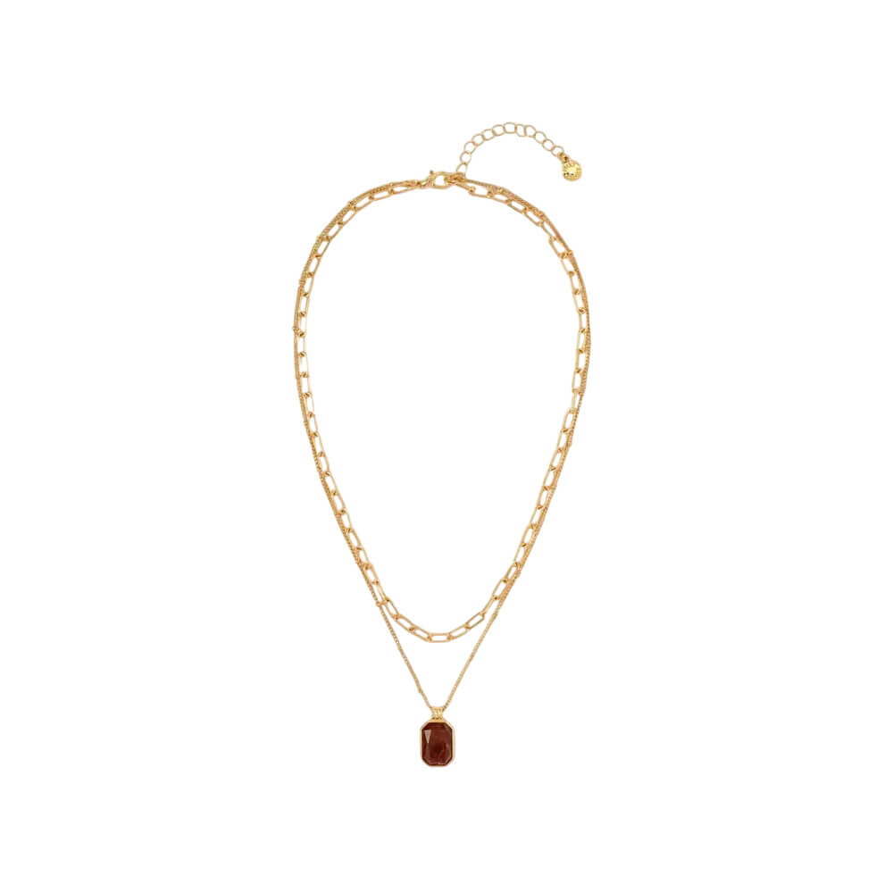 Mint Velvet Gold Tone Layered Stone Necklace